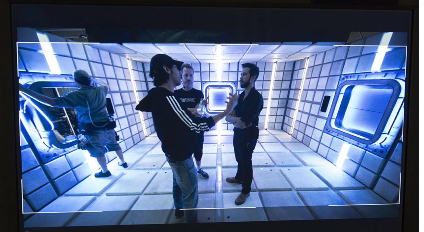 Nathan Haugaard and K-Michel Parandi on the set of Orphans of the Void for Scott Free Pictures, 2015