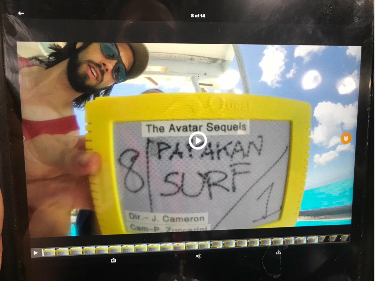 Slating cameras in the Bahamas for Avatar pre-production